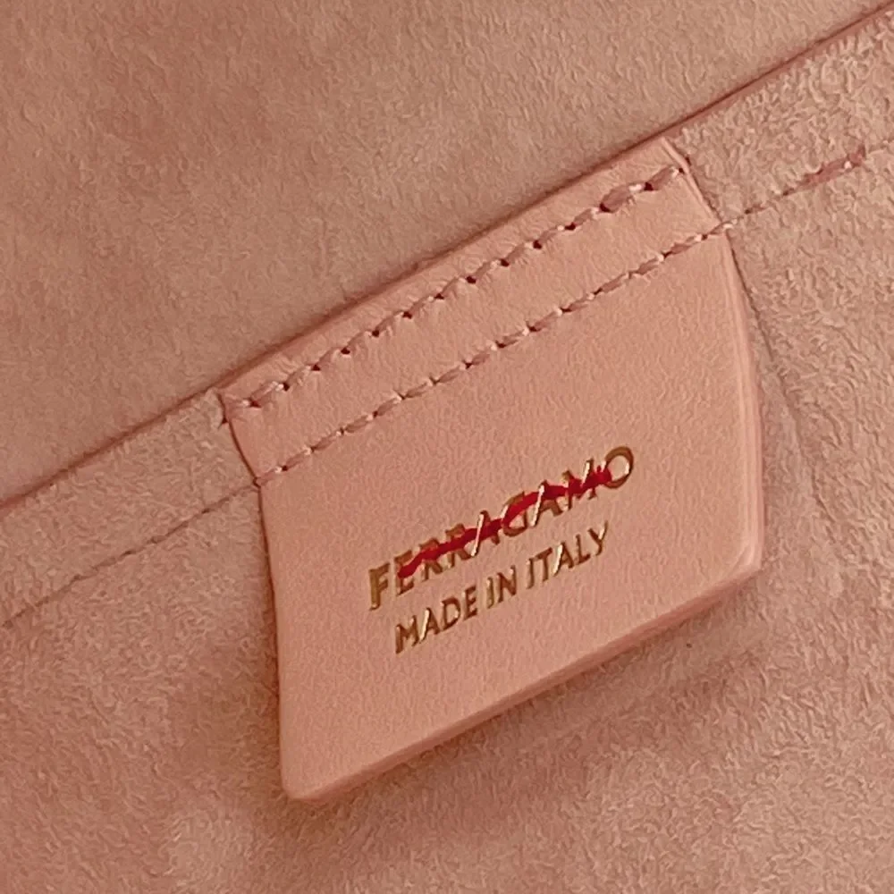 Salvatore Ferragamo Pink Leather Tote Bag